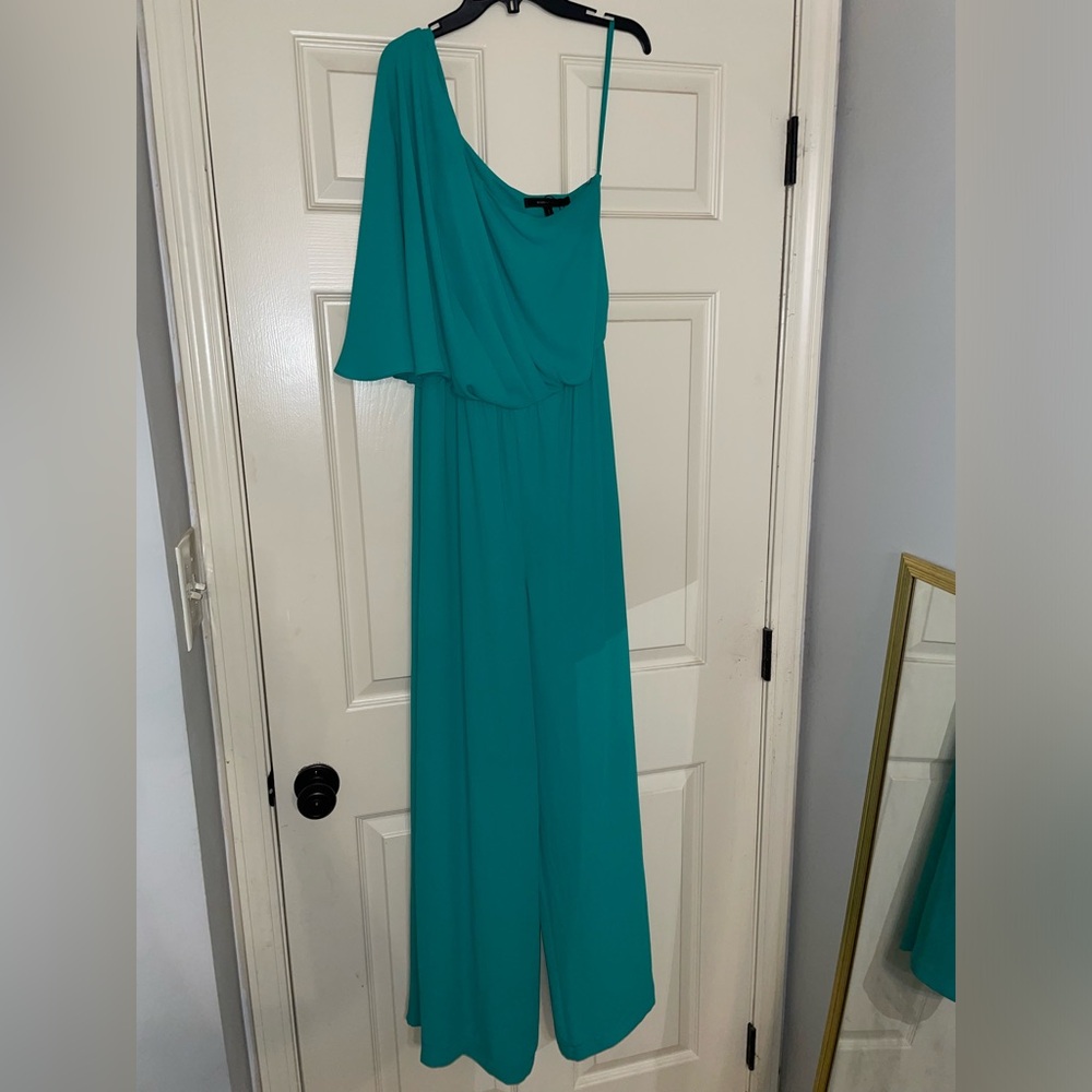 BCBG one shoulder pants romper